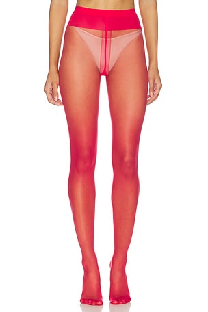 Wolford Individual 10 Back Seam Tights in Red