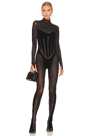 XoGul フーディー　ブラック　Oops Fock Shaping Catsuit By Wolford X Mugler XS Black