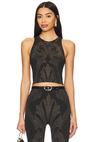 X Etro Metallic Jacquard Crop Top Wolford