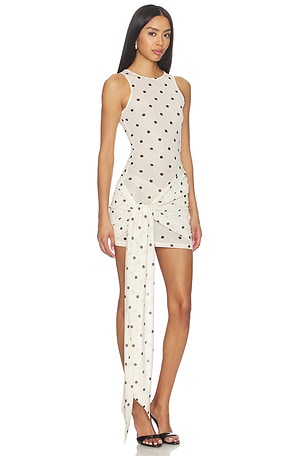With Harper Lu Mesh Wrap Mini Dress in Ivory