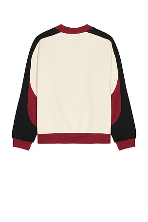 Wish Me Luck Genuine Luck Crewneck Sweater in Black,Burgundy