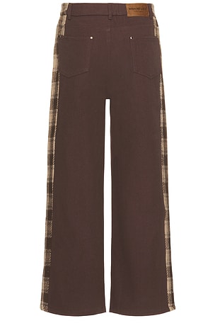 Wish Me Luck Workers Plaid Pants in Brown