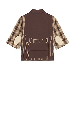 Wish Me Luck Workers Plaid Top in Brown