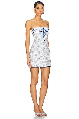 With Jean Sabrin Dress in White,Blue