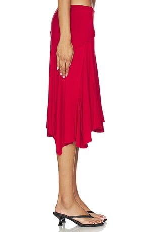 With Jean x REVOLVE Sharni Skirt in Red