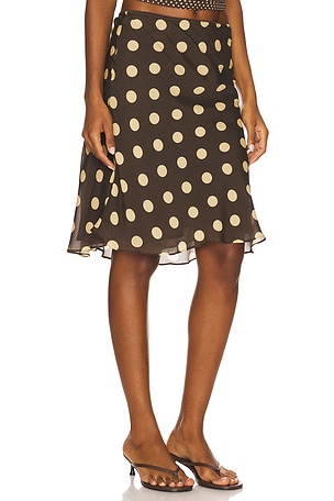 With Jean Penny Skirt in Brown