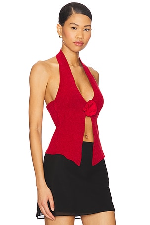 With Jean Rose Top in Red