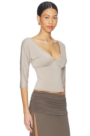 With Jean Lana Top in Light Grey