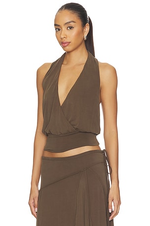 With Jean x REVOLVE Sharni Top in Chocolate