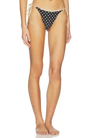 With Jean Juni Bikini Bottom in Beige Small Dot in Yellow. Size XXS. Also