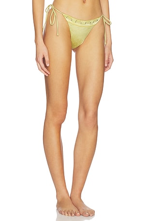 With Jean Juni Eyelet Lace Up Bikini Bottom in Yellow