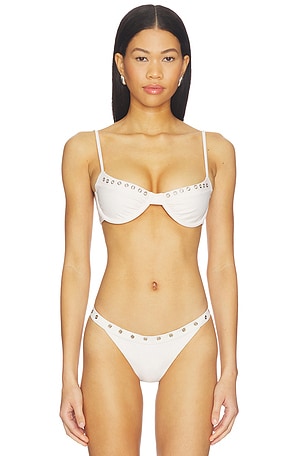 Julia Eyelet Bikini Top With Jean