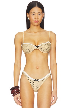 Jeanie Polka Dot Bikini Top With Jean