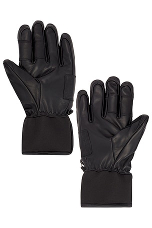 Whitespace Leather Riding Gloves in Black