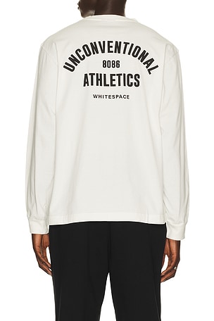 Whitespace Premium Graphic Long Sleeve Tee in White