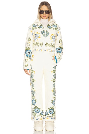 x FARM Rio One Piece Ski Suit Whitespace
