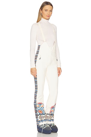 Whitespace x FARM Rio High Waisted Riding Bib Pant in Cream