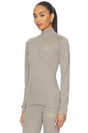 Whitespace Merino Mock Neck Top in Taupe