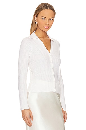 White + Warren Cashmere Polo Top in Ivory