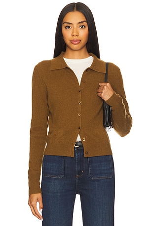 Cashmere Collared Cardigan White + Warren