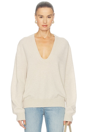 Cashmere Scoop Sweater White & Warren
