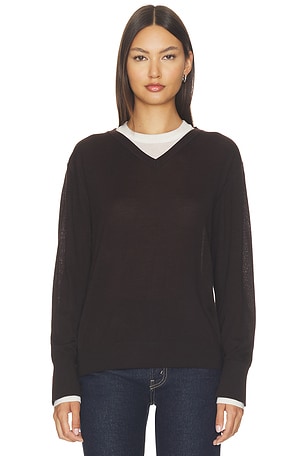 Superfine Merino V Neck Top White & Warren
