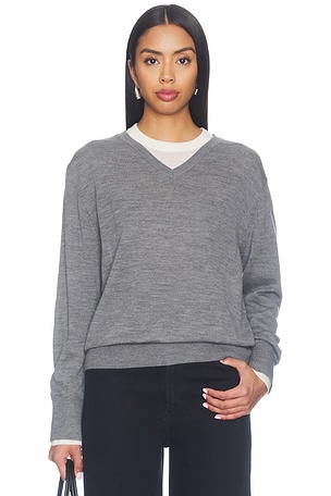 Superfine Merino V Neck Top White & Warren