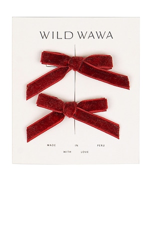 Wild Wawa Velvet Bow Clip Set