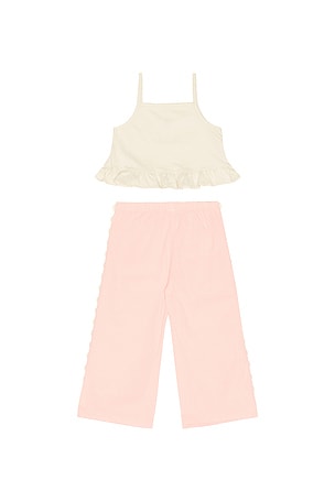 Wild Wawa Wide Leg Pant Set in Pink,Cream. Size 2/3. Also