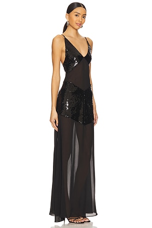 WeWoreWhat Sheer Panel Maxi Dress in Black