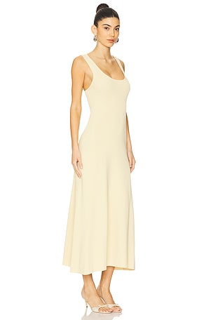 WeWoreWhat Ruched Strap Midi Dress in Cream
