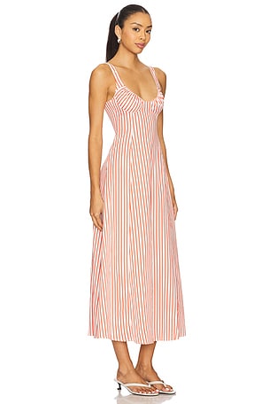 WeWoreWhat Ruched Cup Midi Dress in Red