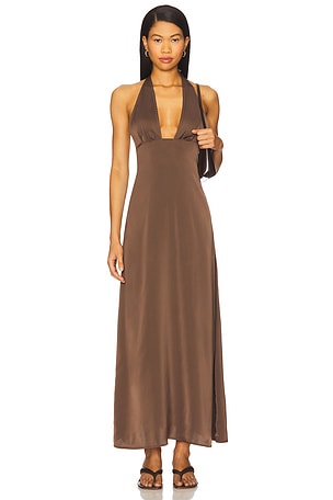 x REVOLVE Halter Deep V Maxi WeWoreWhat