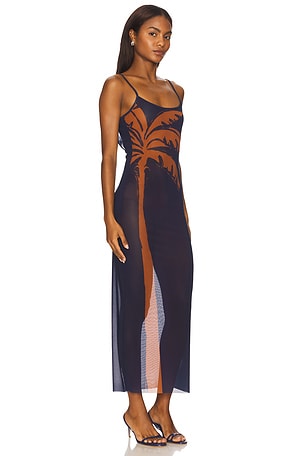 WeWoreWhat Mesh Scoop Maxi Slip Dress in Navy