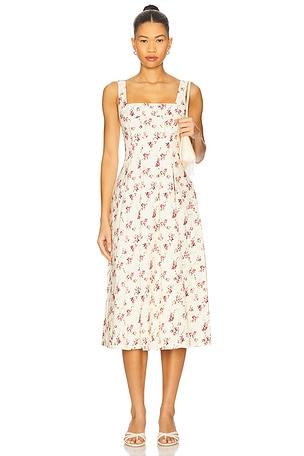 x REVOLVE Corset Pleated Midi Dress WeWoreWhat
