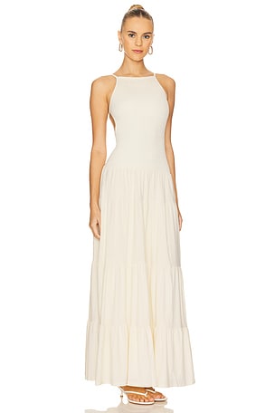 WeWoreWhat Smocked Drop Waist Maxi Dress in Ivory