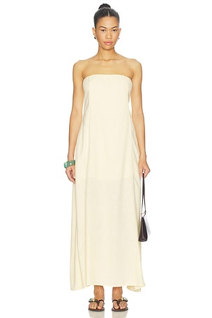 A Line Strapless Midi Dress WeWoreWhat
