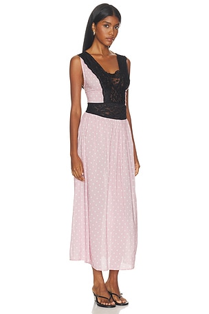 WeWoreWhat Lace Trim Maxi Dress in Blush
