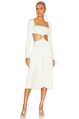 we wore what cut out dress WeWoreWhat Cut Out Midi in Whisper White
