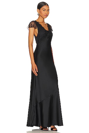 WeWoreWhat Lace Midi Slip Dress in Black