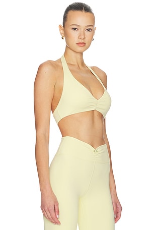 WeWoreWhat V Neck Halter Bra in Lemon