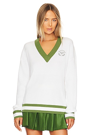 WeWoreWhat Oversized Sweater in Optic White Court Green REVOLVE