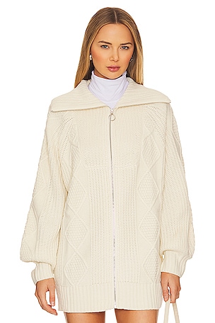 Chunky Cable Knit Zip Up WeWoreWhat