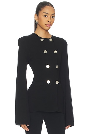 WeWoreWhat Cinched Waist Peplum Sweater in Black