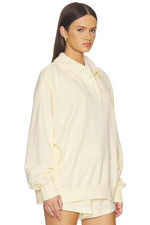 WeWoreWhat Henley Pull Over Sweatshirt in Lemon