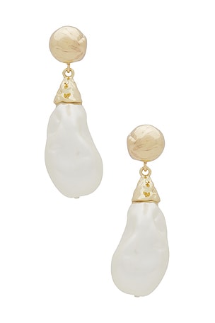 Hammered Pearl Earring WeWoreWhat