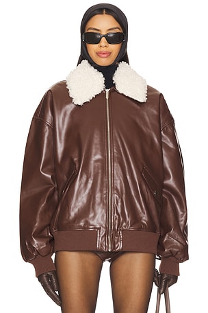 Faux Sherpa Collar Bomber Jacket WeWoreWhat