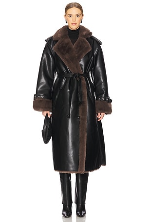 Bonded Faux Fur Trench Coat WeWoreWhat