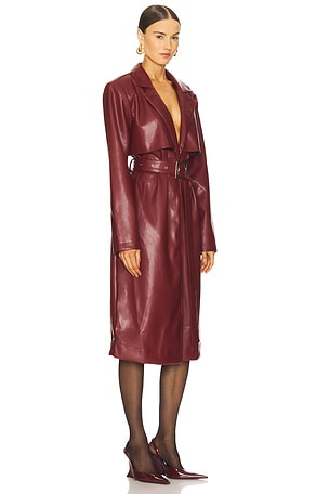 WeWoreWhat x REVOLVE Faux Leather Trench in Burgundy