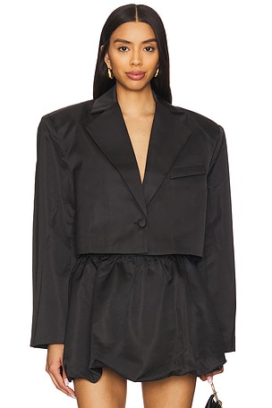 Cropped Satin Blazer WeWoreWhat